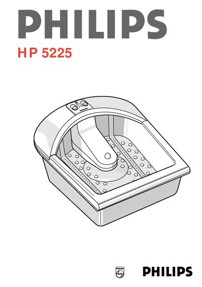 Philips HP 5225 Foot Bath User Guide - cover page