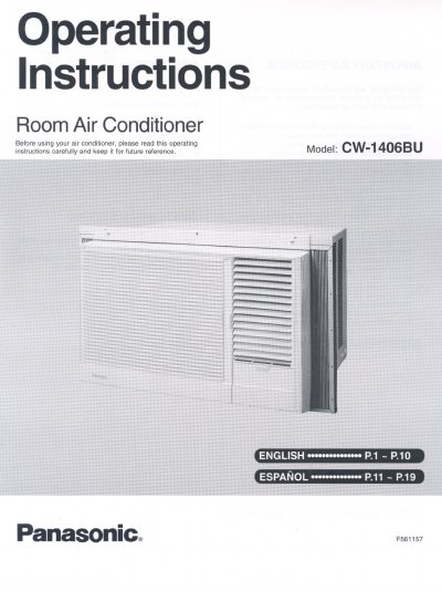 Panasonic CW-1406BU Room Air Conditioner Operating Instructions - cover page