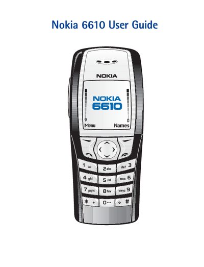 Nokia 6610 User Guide - cover page