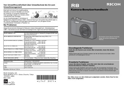 Ricoh GR D Digital Camera User Manual - cover page