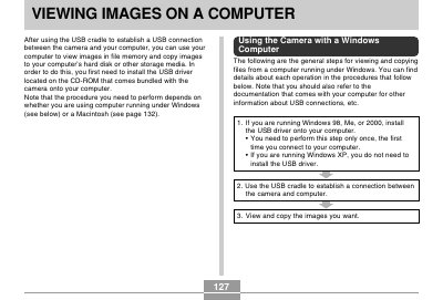 Camera USB Connection and Image Viewing Guide - cover page