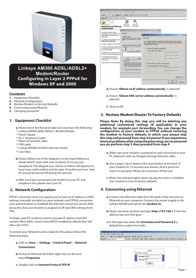 Linksys AM300 ADSL/ADSL2+ Modem/Router User Manual - cover page