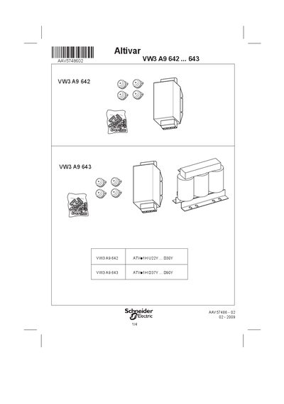 ALTIVAR VW3 A9 642...643 Manual - cover page
