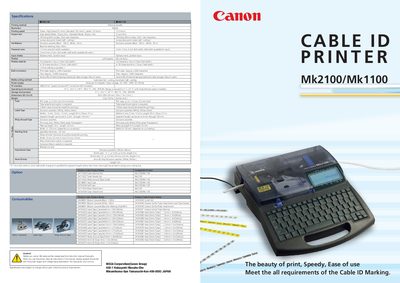 Canon Mk2100/Mk1100 User Manual - cover page