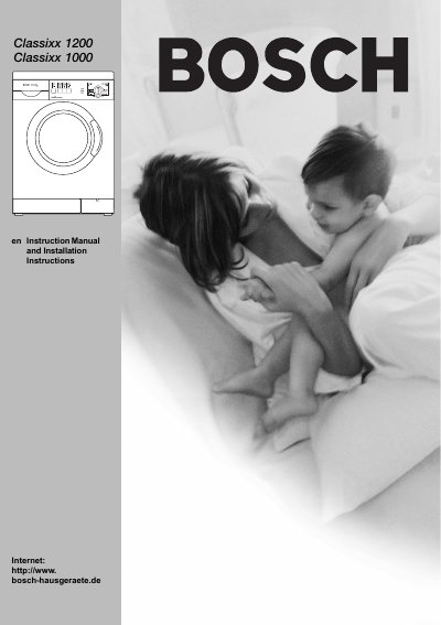 Bosch C0115/C0120 Washing Machine Instruction Manual - cover page