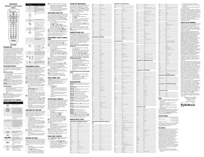 RadioShack 4-1 Family Favorites Remote User Manual - cover page