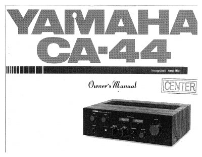 Yamaha CA-44 Stereo Amplifier Owner's Manual - cover page