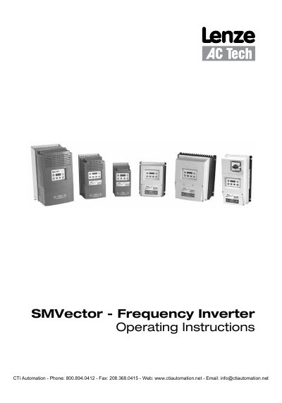 Lenze SMVector Frequency Inverter Operating Instructions - cover page