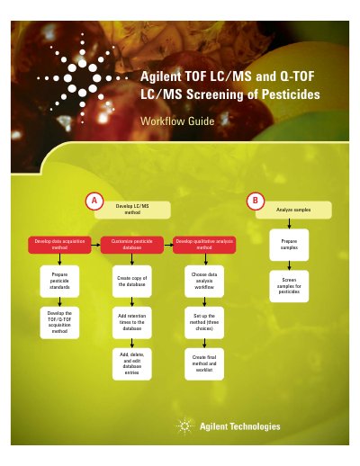 Agilent TOF LC/MS Q-TOF LC/MS Screening of Pesticides Workflow Guide - cover page
