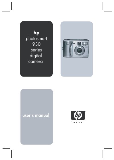 HP Photosmart 930 Series Digital Camera User Manual - cover page