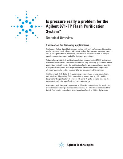 Agilent 971-FP Flash Purification System Technical Overview - cover page