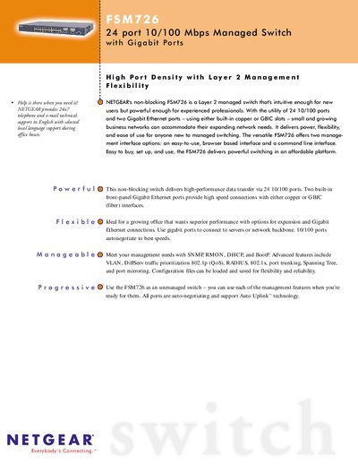 Netgear FSM726 User Manual - cover page