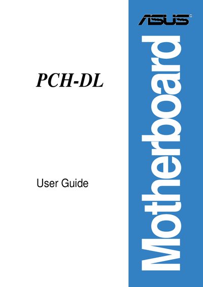 ASUS PCH-DL Motherboard User Guide - cover page