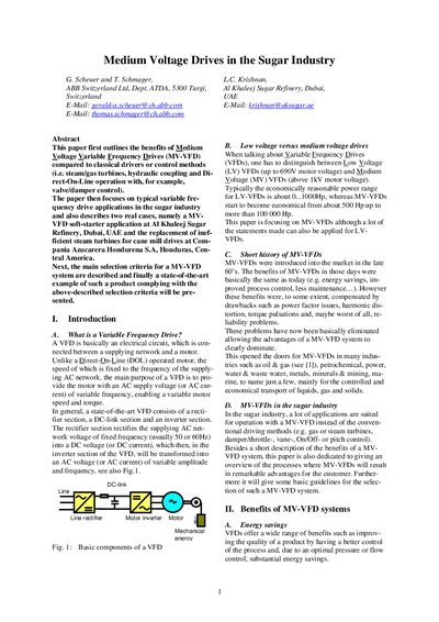 ABB Medium Voltage Drives in the Sugar Industry Manual - cover page