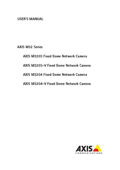Axis M32 Series User Manual