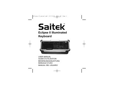 Saitek Eclipse II Illuminated Keyboard User Manual - cover page