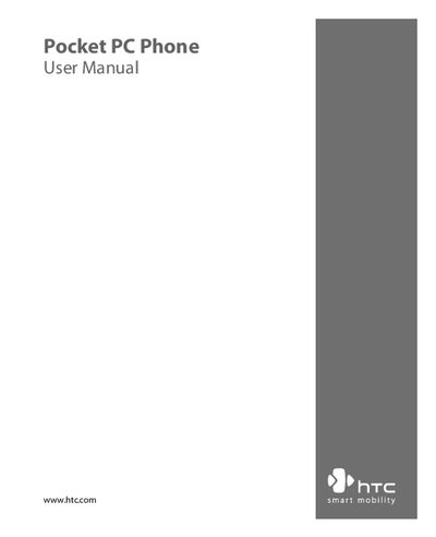 HTC Pocket PC Phone User Manual - cover page