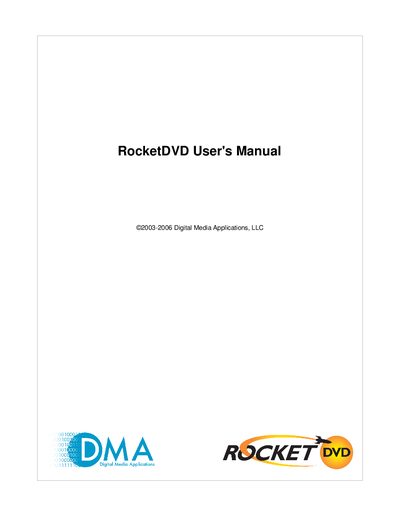 Digital Media Applications RocketDVD User Manual - cover page