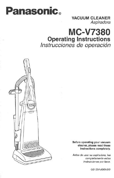 Panasonic MC-V7380 Vacuum Cleaner Operating Instructions - cover page