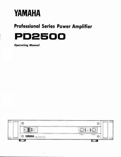 Yamaha PD2500 Power Amplifier Operating Manual - cover page