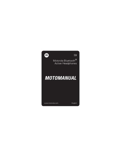 Motorola S9 Bluetooth Active Headphones User Manual - cover page