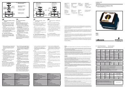 Emerson F20 Electro Pneumatic Positioner Installation Guide