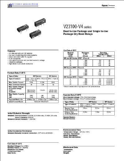 tyco V23100-V4 Series handbook - cover page