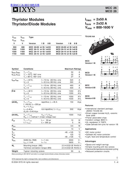 IXYS MCC26/MCD26 Manual(1)(1) - cover page