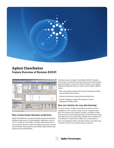 Agilent ChemStation B.03.01 Feature Overview - cover page