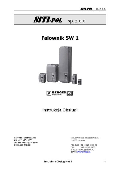 Berges SW 1 Inverter User Manual