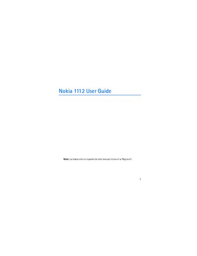 Nokia 1112 User Manual - cover page