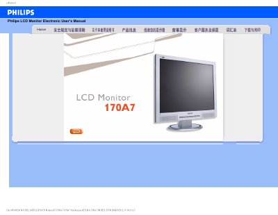 PHILIPS LCD Monitor170A7 Guide - cover page