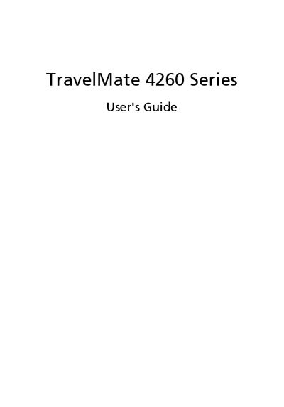 Acer TravelMate 4260 Series Notebook PC User's Guide - cover page