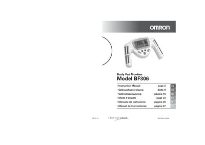 Omron BF306 Body Fat Monitor Instruction Manual - cover page