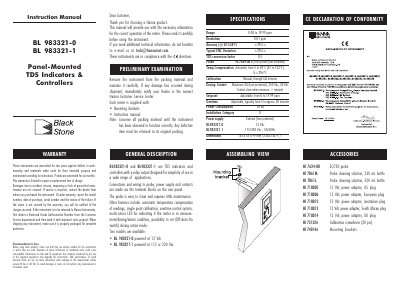 HANNA instruments BL 983321-0 BL 983321-1 Manual - cover page