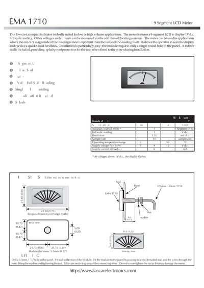 Lascar EMA 1710 9‑Segment LCD Meter User Manual - cover page