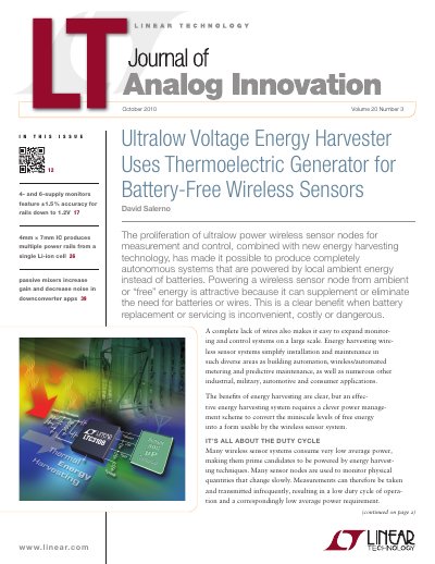 Linear Technology LT Journal of Analog Innovation Volume 20 Number 3 - cover page
