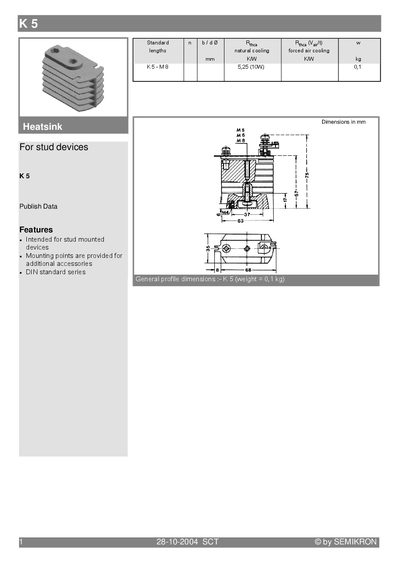 Semikron K5 Stud Devices Handbook - cover page