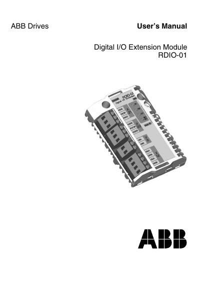 ABB RDIO-01 Digital I/O Extension Module User Manual - cover page