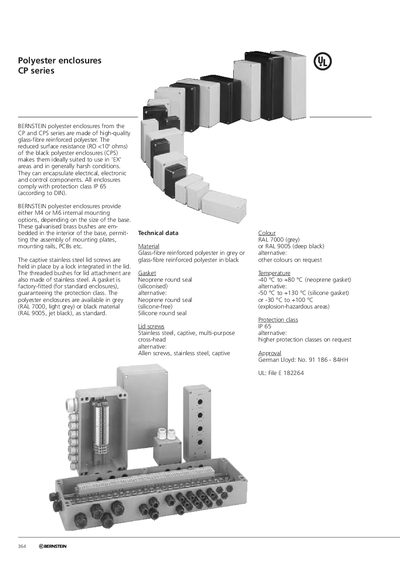 Bernstein CP Series Polyester Enclosures Product Catalog - cover page