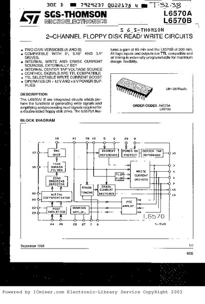 SGS-Thomson L6570A/L6570B Datasheet - cover page