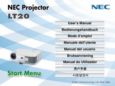 NEC LT20 User's Manual - cover page