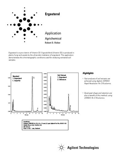 Agilent Ergosterol Application Note - cover page