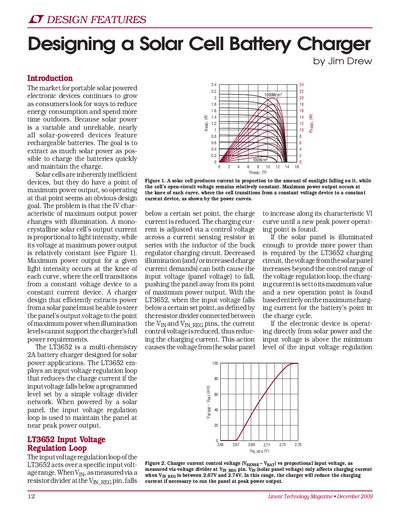 Linear Technology LT3652 Solar Cell Battery Charger Application Note - cover page