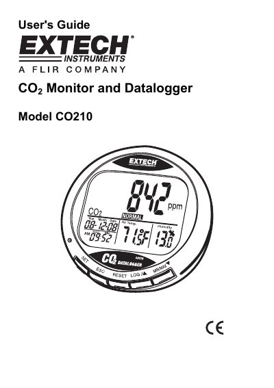 Extech CO210 CO2 Monitor and Datalogger User's Guide
