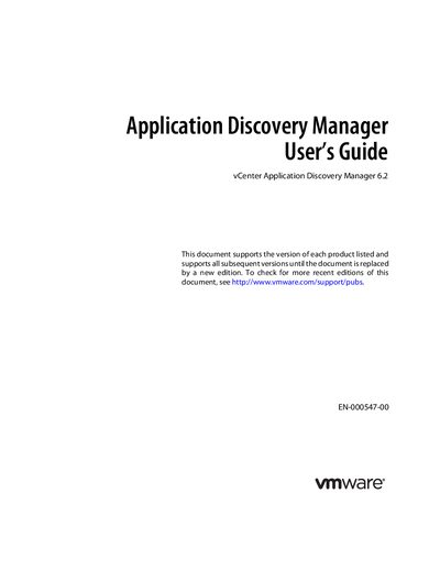 VMware vCenter Application Discovery Manager 6.2 User's Guide
