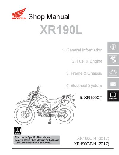 Honda XR190L Motorcycle Service Manual - cover page