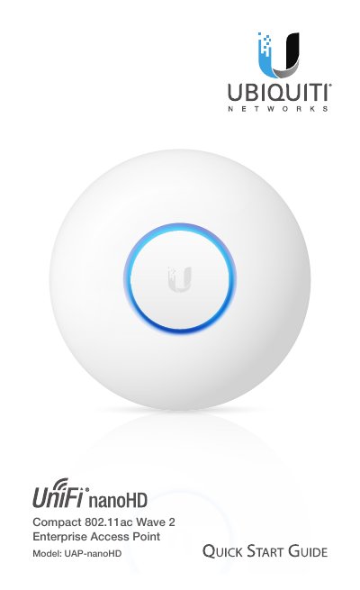 Ubiquiti Networks® UniFi® 802.11ac Wave 2 Enterprise Access Point - cover page