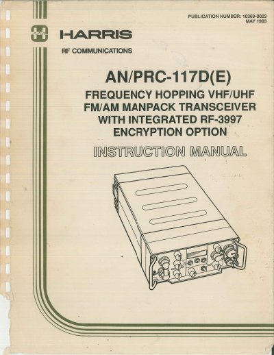 Harris AN/PRC-117D(E) Manpack Transceiver User Manual - cover page