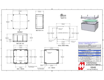 Hammond 1554S Enclosure Product Data Sheet - cover page